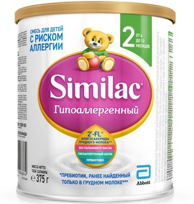 Молочная смесь Similac Гипоаллергенный 2, с 6 мес, 375 г