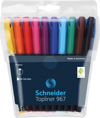 Набор капиллярных ручек Schneider Topliner 967, 10 цветов