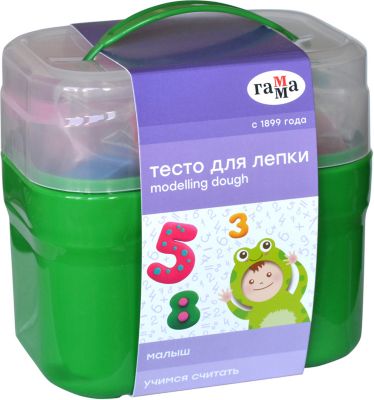 Тесто для лепки Гамма Малыш: учимся считать, 4 цвета