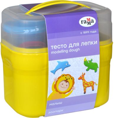 Тесто для лепки Гамма Малыш: зоопарк, 4 цвета