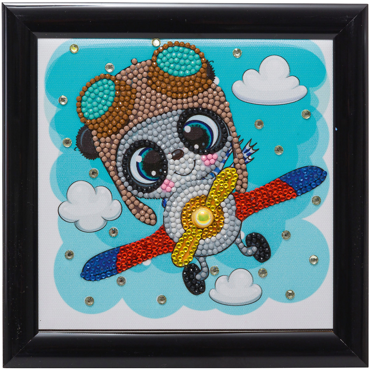 CRAFT Buddy Kristallkunst-Rahmenset mit Bilderrahmen Fliegender Panda