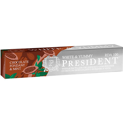 Зубная паста President White & Yummy Шоколадный фондан с мятой, 75 г