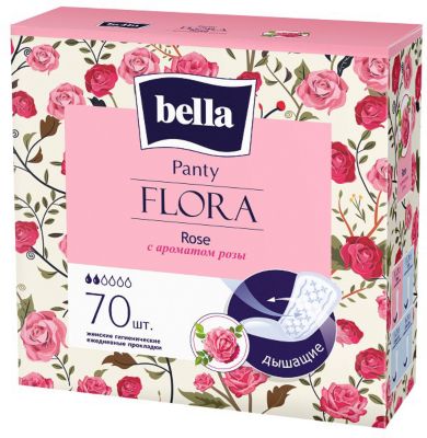 Ежедневные прокладки Bella Panty Flora Rose 70 шт, с ароматом розы