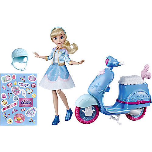 Игровой набор с куклой Disney Princess Comfy Squad Золушка на скутере от Hasbro