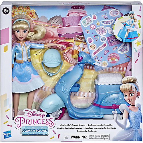 Игровой набор с куклой Disney Princess Comfy Squad Золушка на скутере от Hasbro
