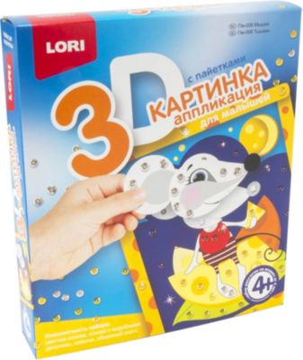 Аппликация для малышей с пайетками Lori Мышка