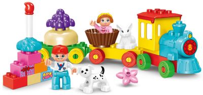 Конструктор Kids Home Toys Паровоз ко Дню Рождения, 58 деталей