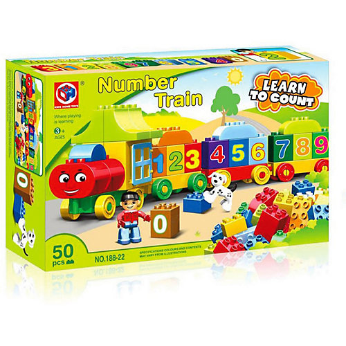 Конструктор Kids Home Toys Паровоз с цифрами, 50 деталей от Kids Home Toys