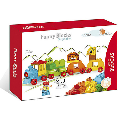 Конструктор Kids Home Toys Паровоз с животными, 50 деталей от Kids Home Toys