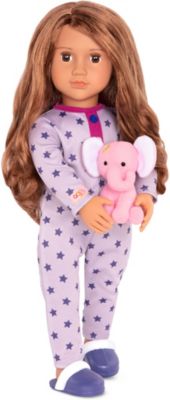 Puppe Tina Mädchen 42 cm mit langen Haaren Schlafaugen Puppenkleid Spielzeug 