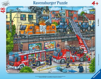 2 x 12 Teile Ravensburger Kinder Puzzle Polizei und Feuerwehr 07574 