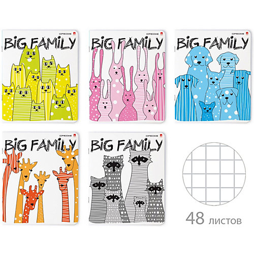 Комплект тетрадей Альт Big family, клетка, 48 листов от Альт