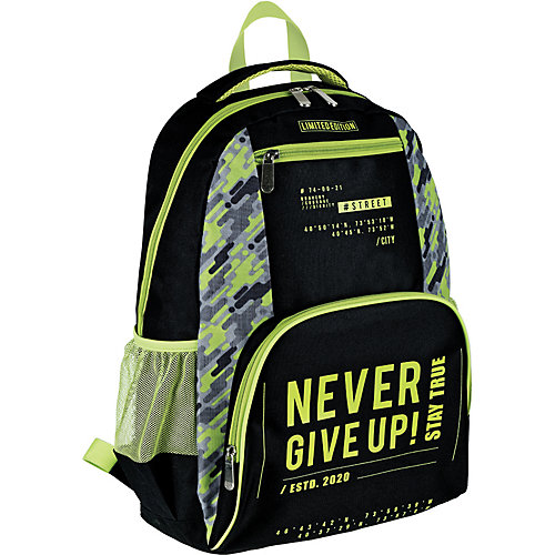Рюкзак ArtSpace School Never give up, 44х31х16 см - разноцветный от ArtSpace