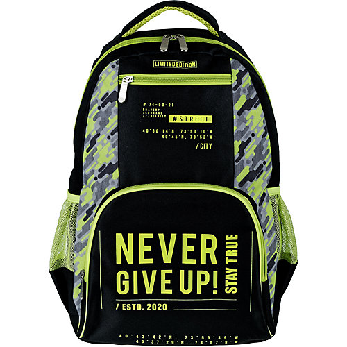 Рюкзак ArtSpace School Never give up, 44х31х16 см - разноцветный от ArtSpace