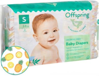 Подгузники Offspring  Ананасы 3-6 кг, 48 шт
