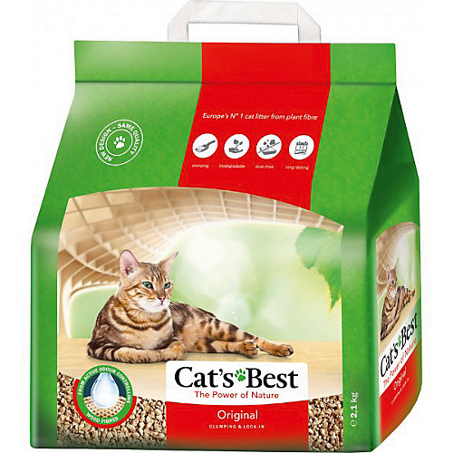 Наполнитель для кошачьих туалетов Cat`s Best Original древесный, 5 л/2,1 кг