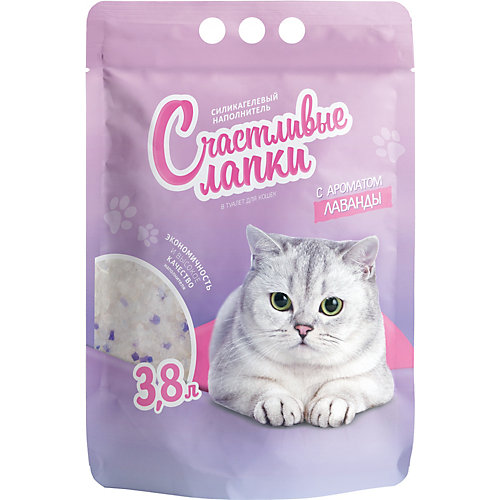 Наполнитель для кошачьих туалетов Счастливые Лапки ароматизированный, 3,8 л