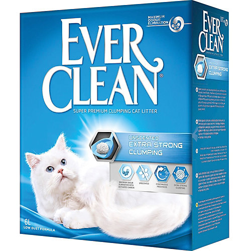 Наполнитель для кошачьих туалетов Ever Clean Extra Strong Clumpin Unscented комкующийся, 6 л