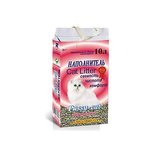 Наполнитель для кошачьих туалетов Pussy-Cat древесный, 10 л