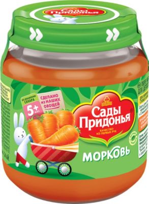 Пюре Сады Придонья морковь с 5 мес, 12 шт по 120 г