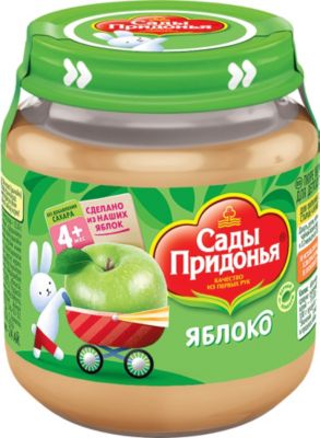 Пюре Сады Придонья яблоко с 4 мес, 12 шт по 120 г