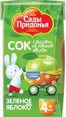 Сок Сады Придонья зелёное яблоко с 4 мес, 18 шт по 125 г