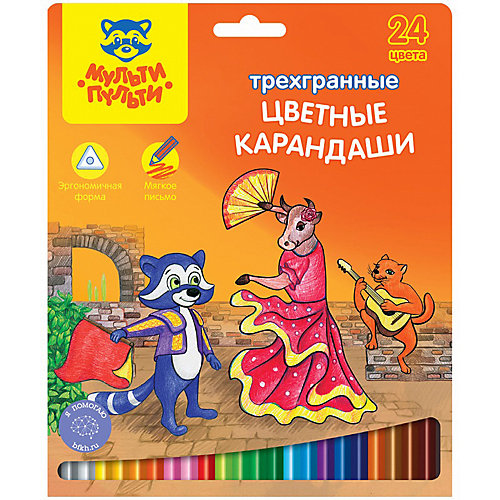 Карандаши Мульти-Пульти Енот в Испании, 24 цвета от Мульти-Пульти