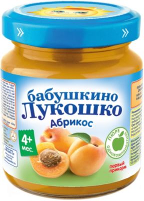 Пюре Бабушкино Лукошко абрикос, с 4 мес, 6 шт х 100 г