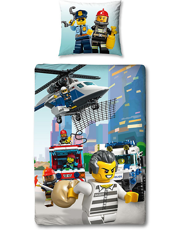 Linon Kinder-Bettwäsche Lego Nexo Knights 135x200 80x80 Bettzeug Wendebettwäsche