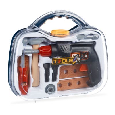 iBaseToy Werkzeugkoffer für Kinder Bohrmaschine Werkzeug Spielzeug Zubehör 43PCS 