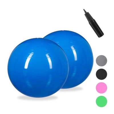 1 x Gymnastikball 55 cm Sitzball Yogaball Pilatesball Bürositzball Büroball blau 
