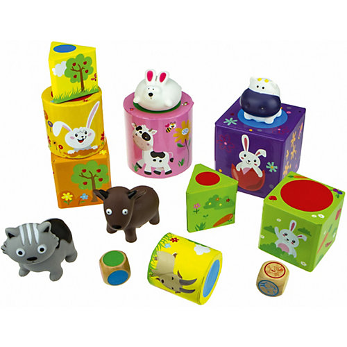 Игра развивающая 1Toy 3-в-1 Веселое путешествие, Прятки, Пирамида от 1Toy