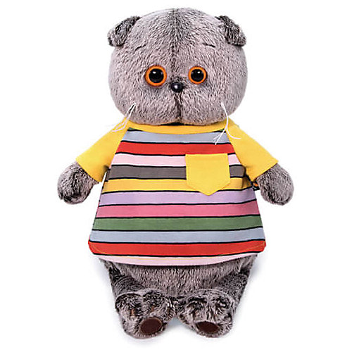 Мягкая игрушка Budi Basa Кот Басик в полосатой футболке с карманом, 30 см от Budi Basa