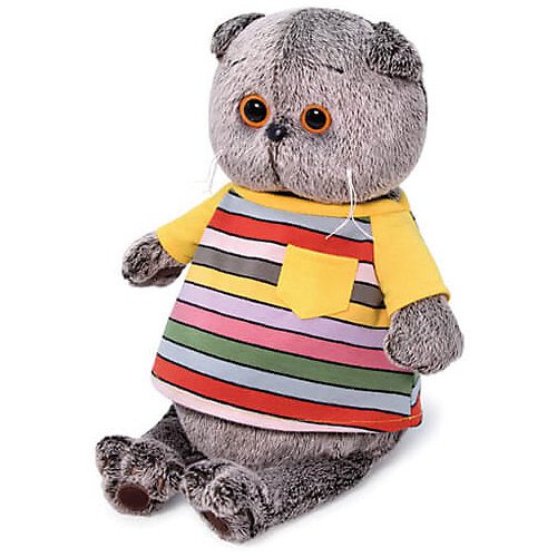 Мягкая игрушка Budi Basa Кот Басик в полосатой футболке с карманом, 30 см от Budi Basa