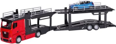 Игровой набор Bburago Street fire Mercedes-benz actors multicar carrier, 1:43 красный