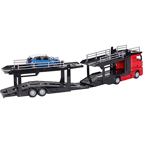 Игровой набор Bburago Street fire Mercedes-benz actors multicar carrier, 1:43 красный от Bburago