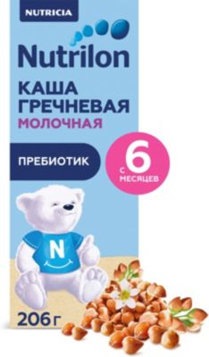 Жидкая молочная каша Nutrilon гречневая с 6 мес, 9 шт по 206 г
