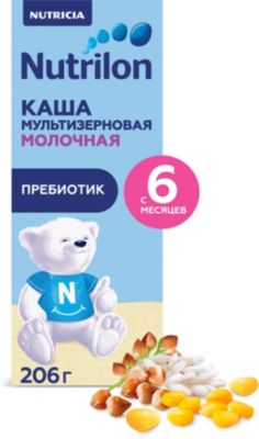Жидкая молочная каша Nutrilon мультизлаковая с 6 мес, 9 шт по 206 г