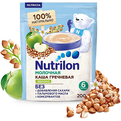 Молочная каша Nutrilon гречневая, яблоко с 6 мес 200 г от Nutrilon