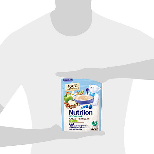 Молочная каша Nutrilon гречневая, яблоко с 6 мес 200 г от Nutrilon