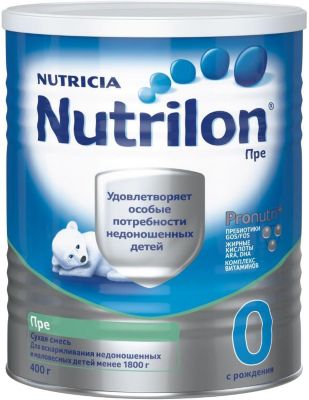 Специальная молочная смесь Nutrilon Пре 0 для недоношенных детей с 0 мес, 400 г