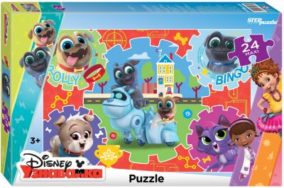 Пазл Step Puzzle «Дружные мопсы», 24 детали