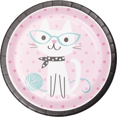 PARTYSTROLCHE® Papp-Partyteller Ø 23 cm Kätzchen 8 Stück