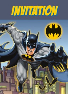 Einladungskarten Batman, 8 Stück inkl. Umschläge