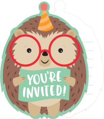 Einladungskarten Igel-Party, 8 Stück inkl. Umschläge