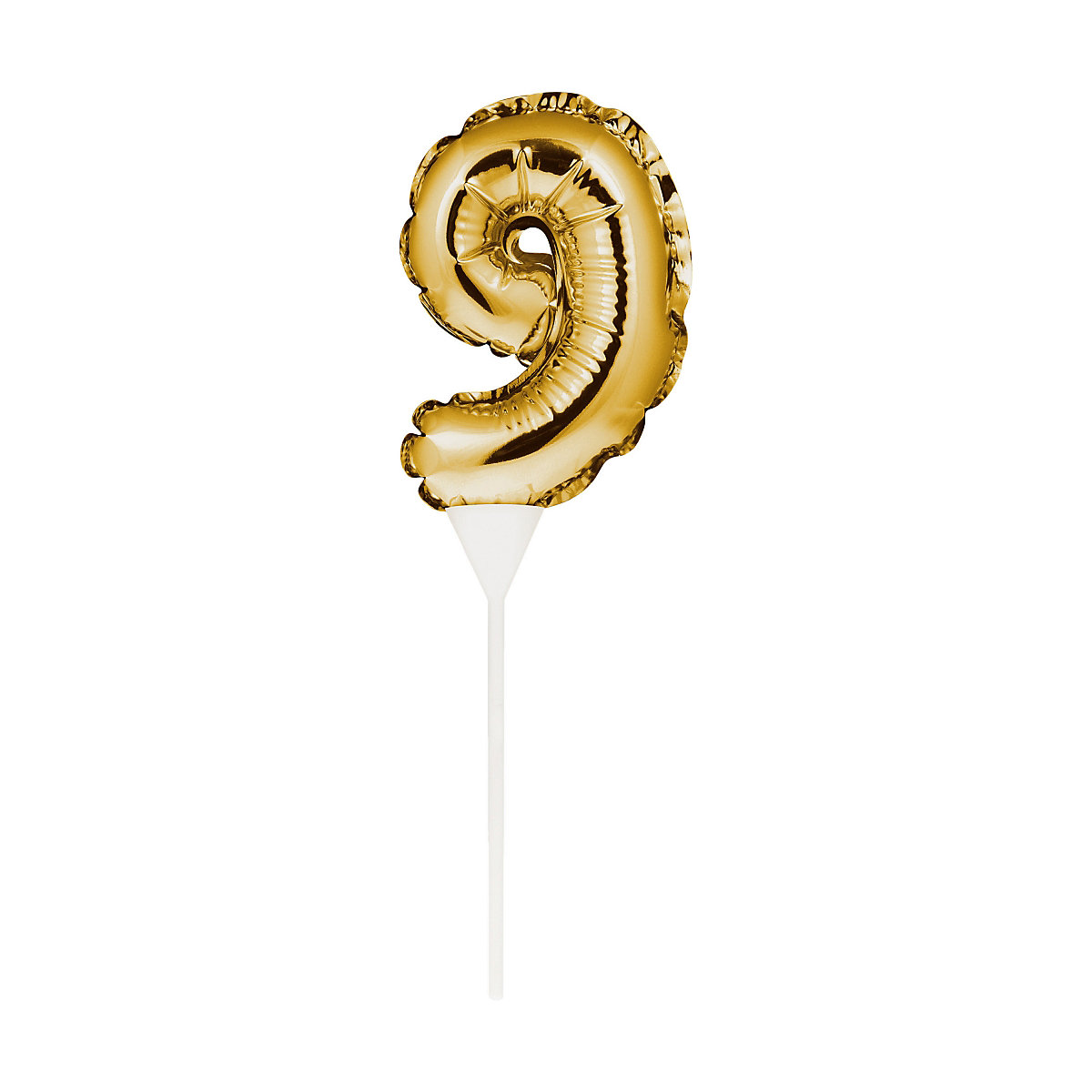 PARTYSTROLCHE® Kuchenpicker Folienballon Gold Zahl 9 22 9 x 8 9 cm