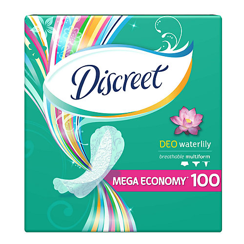 Женские ежедневные прокладки DISCREET Deo Water Lily Multiform, 100 шт. - weiß/beige