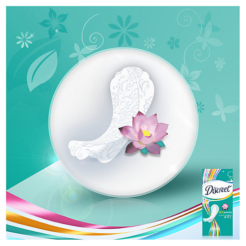 Женские ежедневные прокладки DISCREET Deo Water Lily Multiform, 100 шт. - weiß/beige