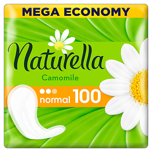 Женские ароматизированные ежедневные прокладки NATURELLA Normal (с ароматом ромашки), 100 шт. - weiß/beige