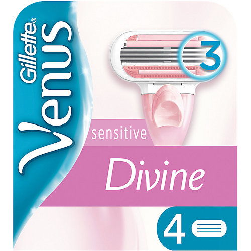 Сменные кассеты для бритвы Gillette Venus Divine Sensitive, 4 шт